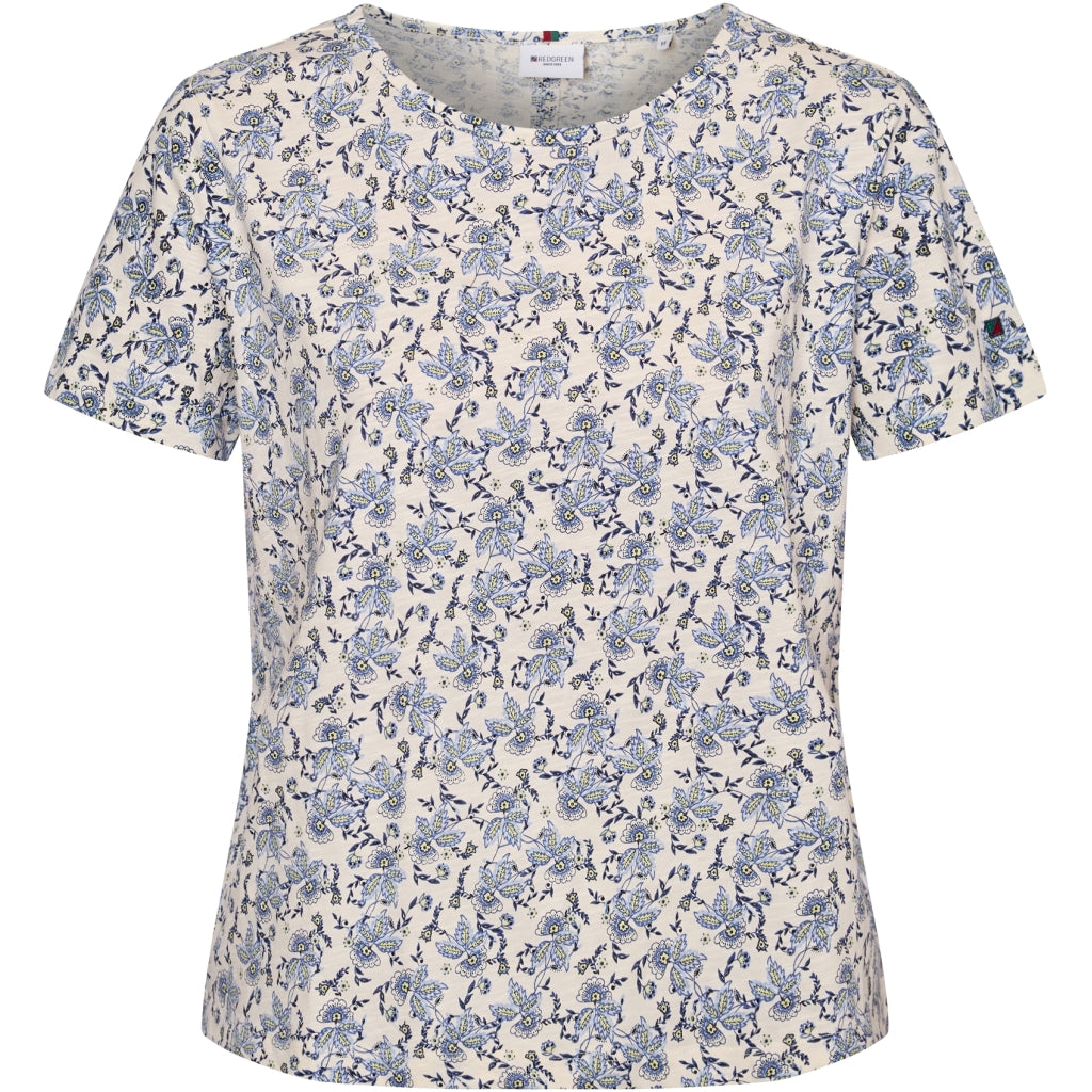 Redgreen Women Celina T-shirt Short Sleeve Tee 363 Blue Pattern