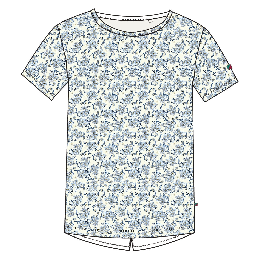 Redgreen Women Celina T-shirt Short Sleeve Tee 363 Blue Pattern