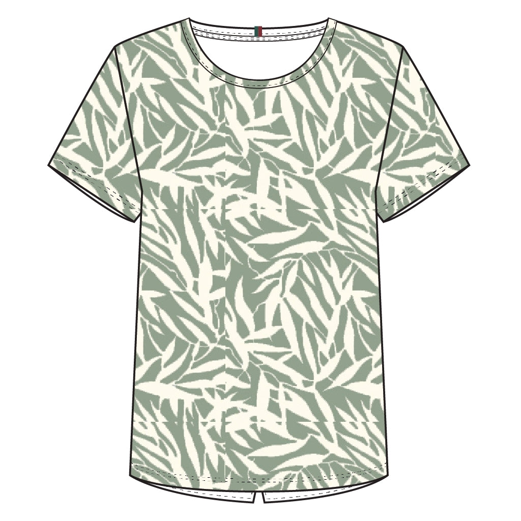 Redgreen Women Celina T-shirt Short Sleeve Tee 373 Light Green Pattern