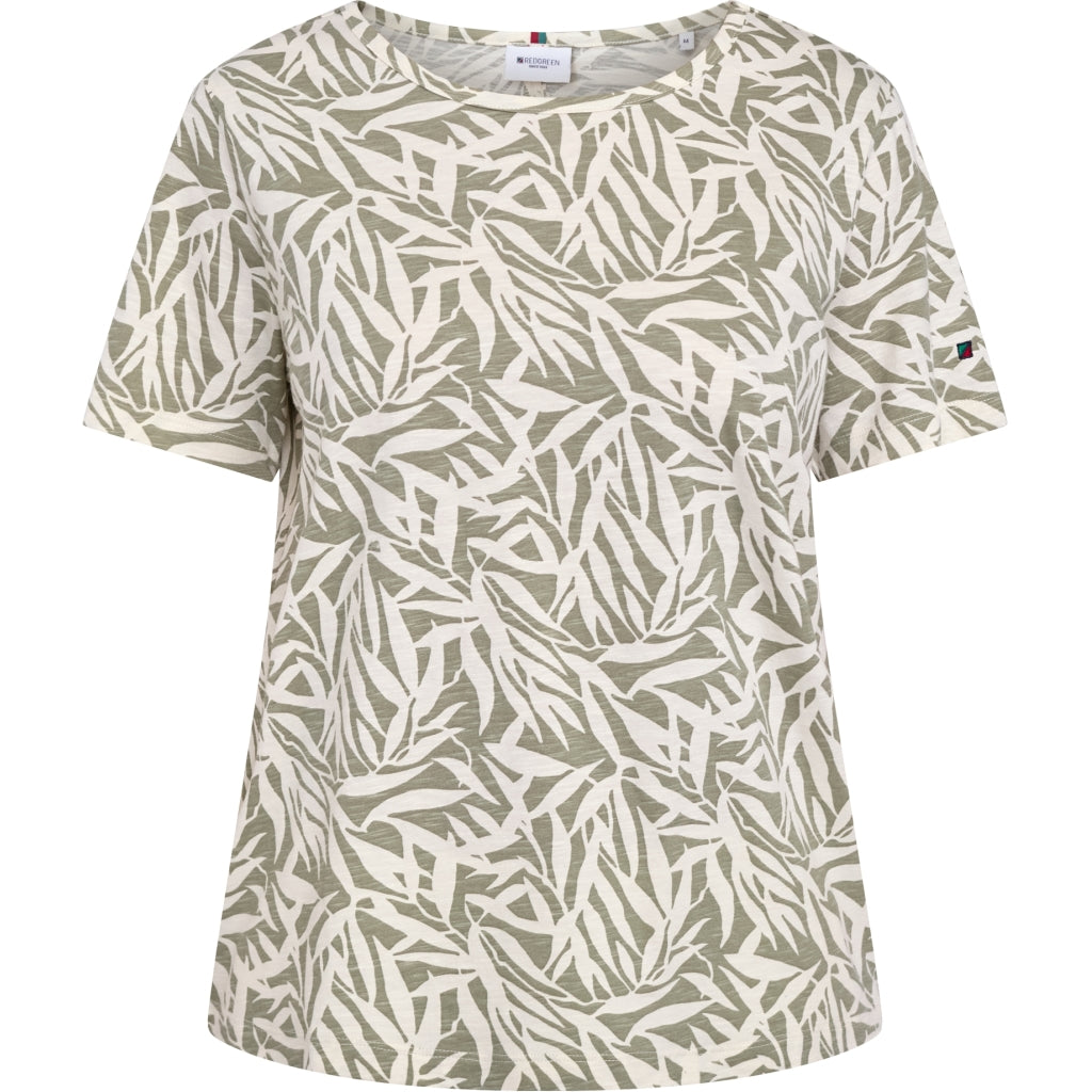 Redgreen Women Celina T-shirt Short Sleeve Tee 373 Light Green Pattern