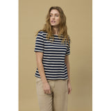 Redgreen Women Cemille T-shirt Short Sleeve Tee 168 Navy Stripe