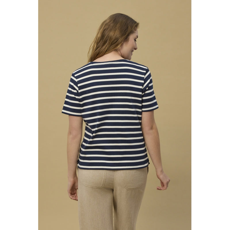 Redgreen Women Cemille T-shirt Short Sleeve Tee 168 Navy Stripe