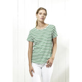 Redgreen Women Chanel T-shirt Short Sleeve Tee 175 Green Stripe
