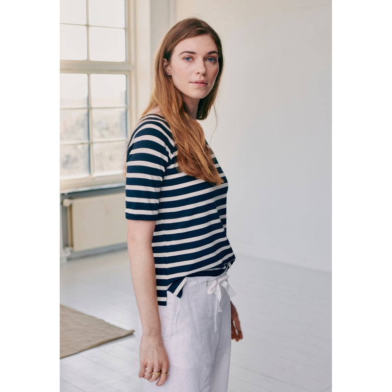 Redgreen Women Charlott T-shirt Short Sleeve Tee 168 Navy Stripe