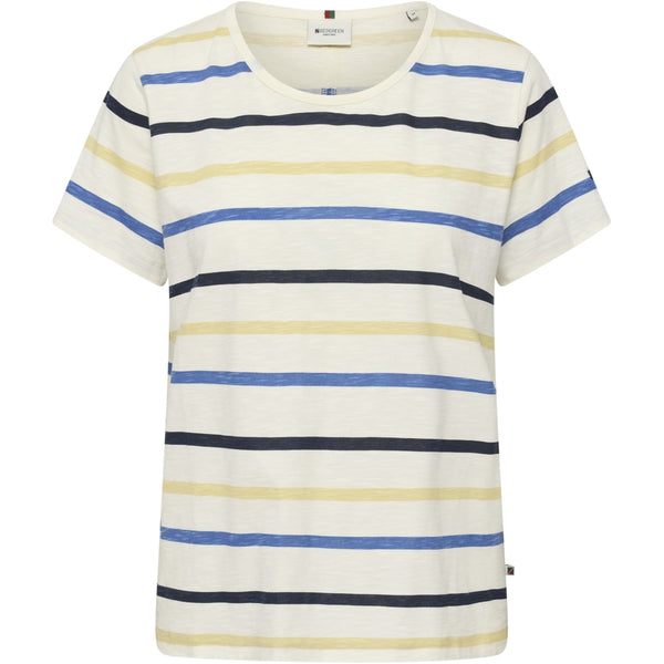 Redgreen Women Chris T-shirt Short Sleeve Tee 130 Yellow Pastel Stripe