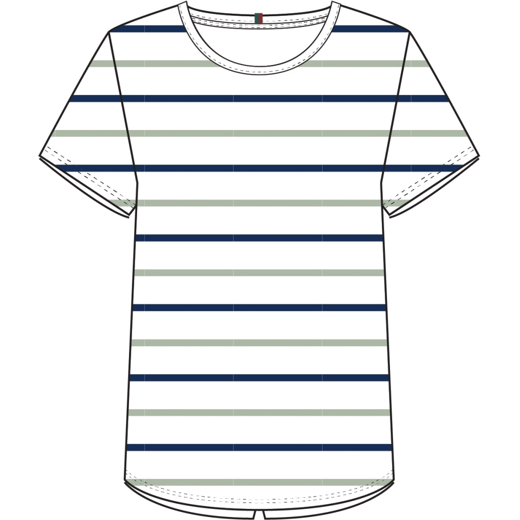 Redgreen Women Chris T-shirt Short Sleeve Tee 173 Light Green Stripe