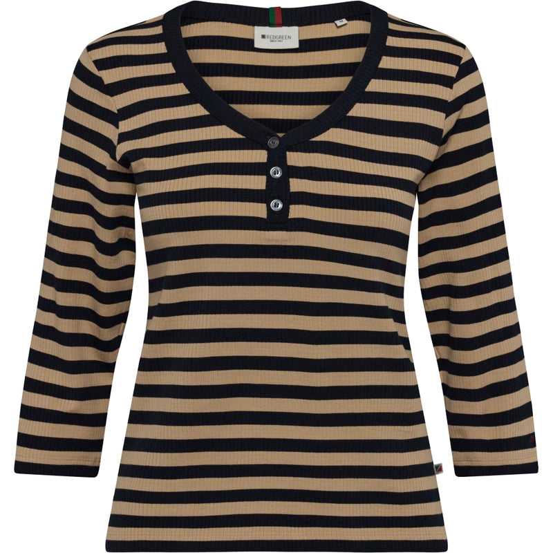 Redgreen Women Christelle Long Sleeve Tee Long Sleeve Tee 124 Mid Sand Stripe