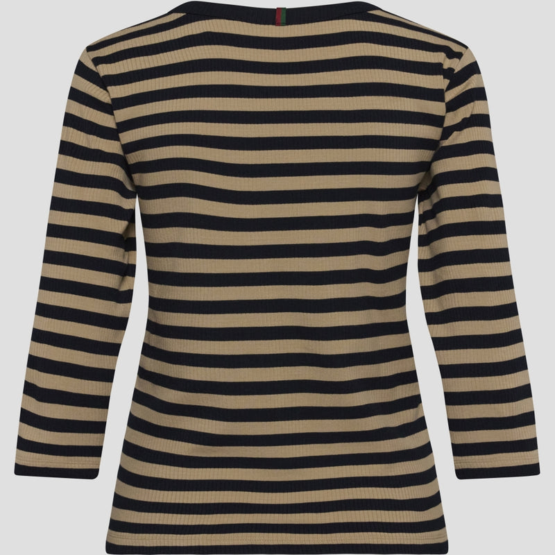 Redgreen Women Christelle Long Sleeve Tee Long Sleeve Tee 124 Mid Sand Stripe
