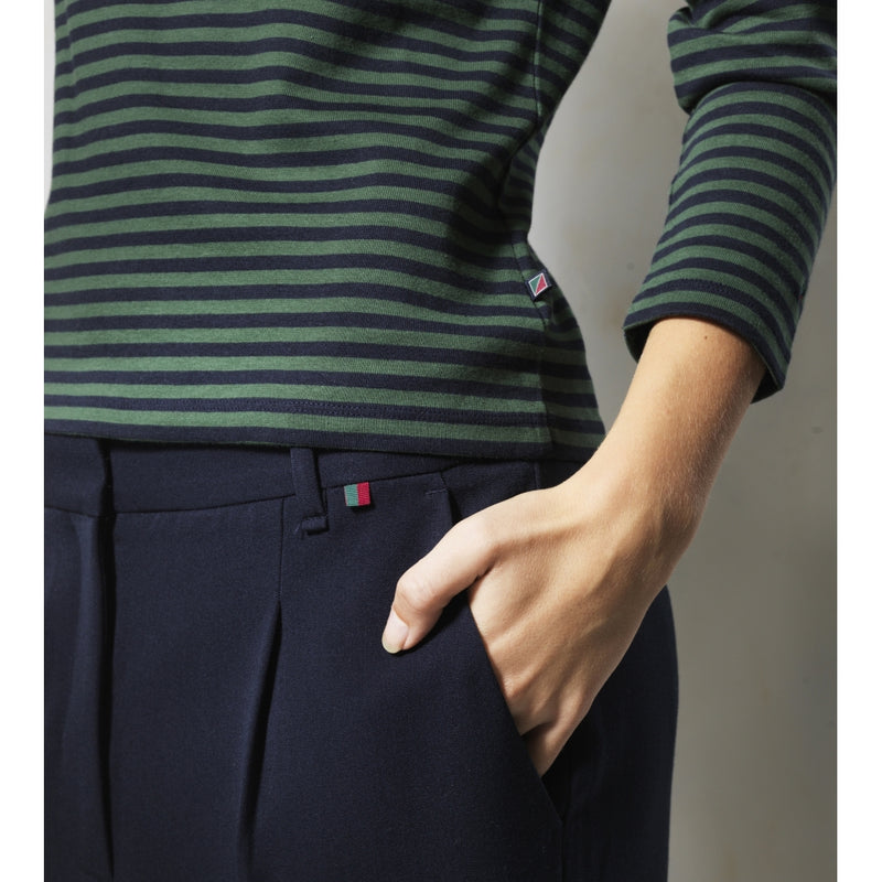 Redgreen Women Christine Long Sleeve T-shirt Long Sleeve Tee 175 Green Stripe