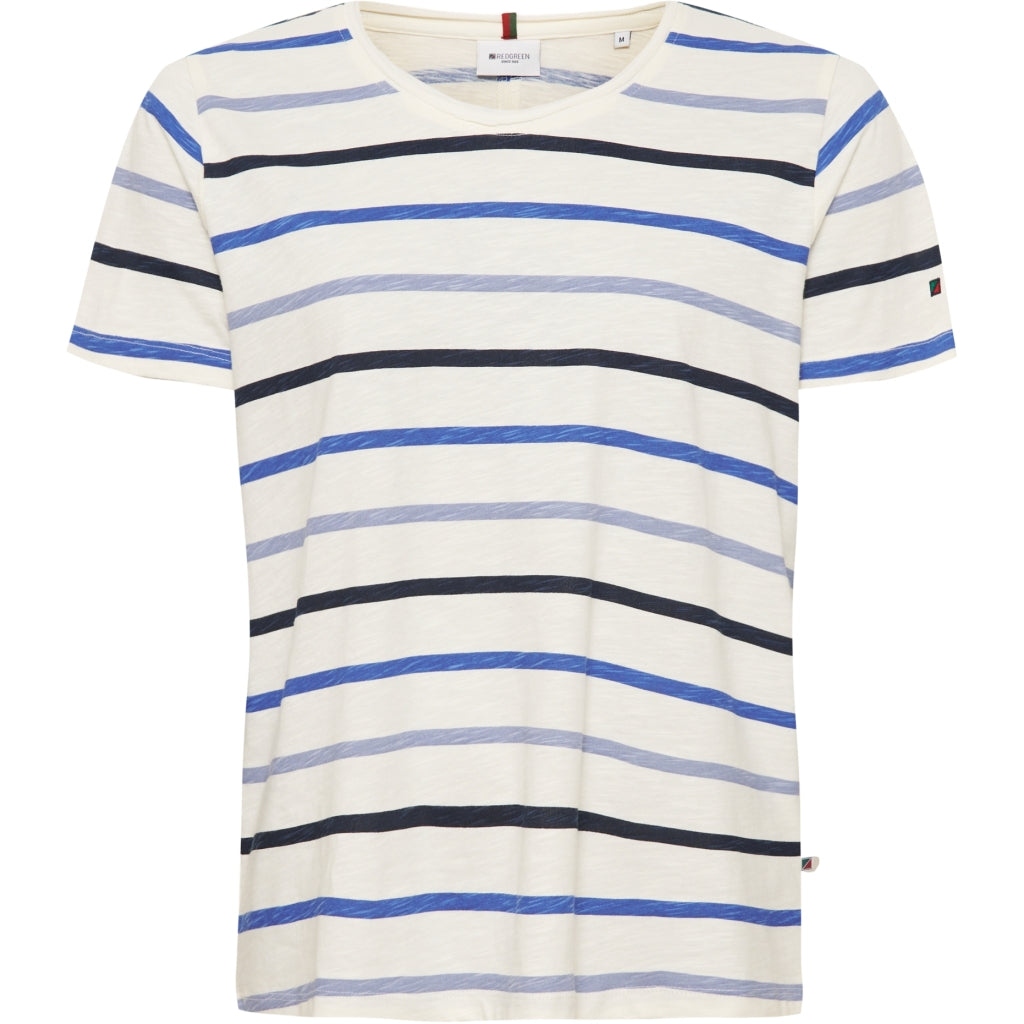 Redgreen Women Cille T-shirt Short Sleeve Tee 191 Turquoise Stripe