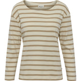 Redgreen Women Claudia T-shirt Long Sleeve Tee 124 Mid Sand Stripe