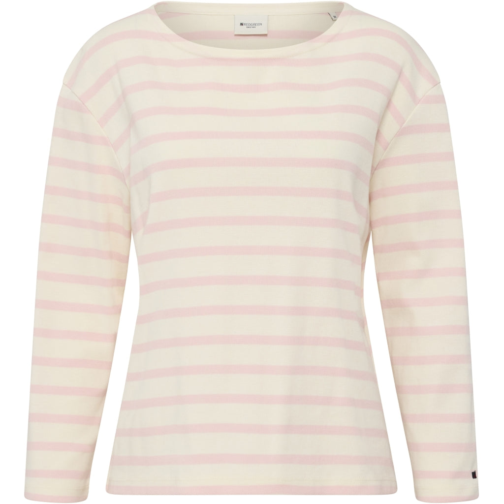 Redgreen Women Claudia T-shirt Long Sleeve Tee 140 Rose Pastel Stripe