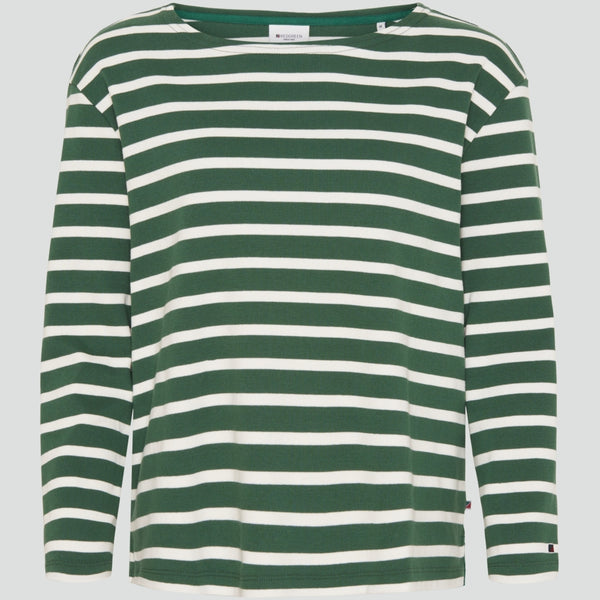 Redgreen Women Claudia T-shirt Long Sleeve Tee 175 Green Stripe