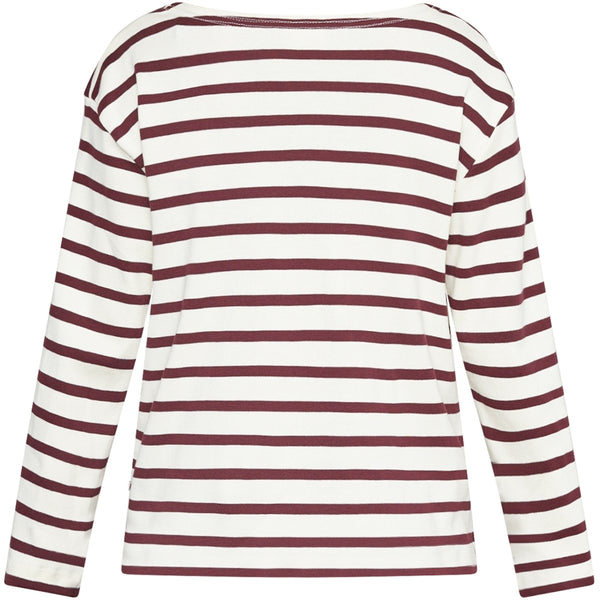 Redgreen Women Claudia T-shirt Long Sleeve Tee 181 Eggplant Stripe