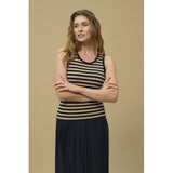 Redgreen Women Constantine Top Short Sleeve Tee 124 Mid Sand Stripe