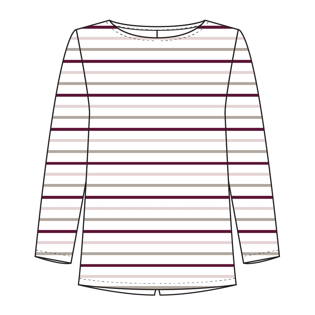 Redgreen Women Croco T-shirt Short Sleeve Tee 141 Rose Stripe