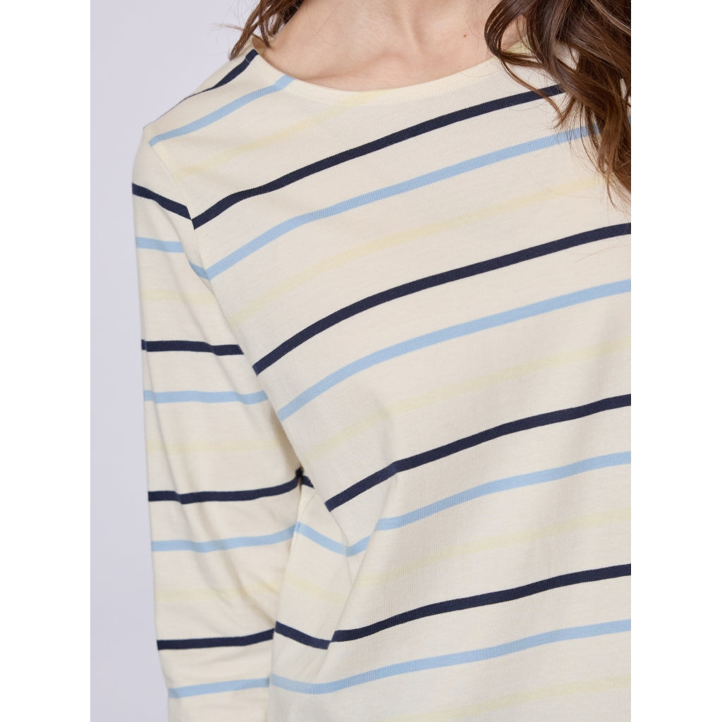 Redgreen Women Croco T-shirt Short Sleeve Tee 163 Blue Stripe