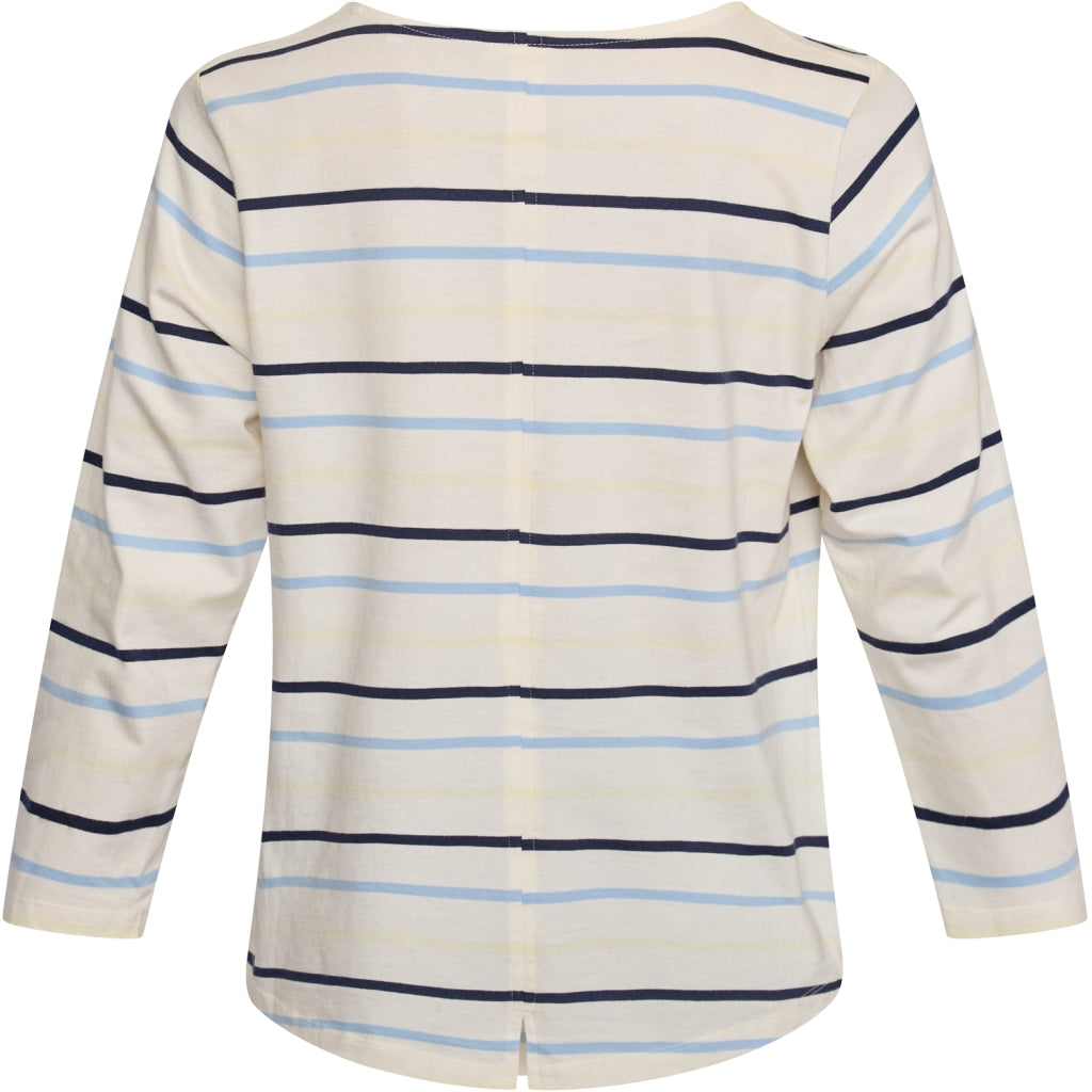 Redgreen Women Croco T-shirt Short Sleeve Tee 163 Blue Stripe