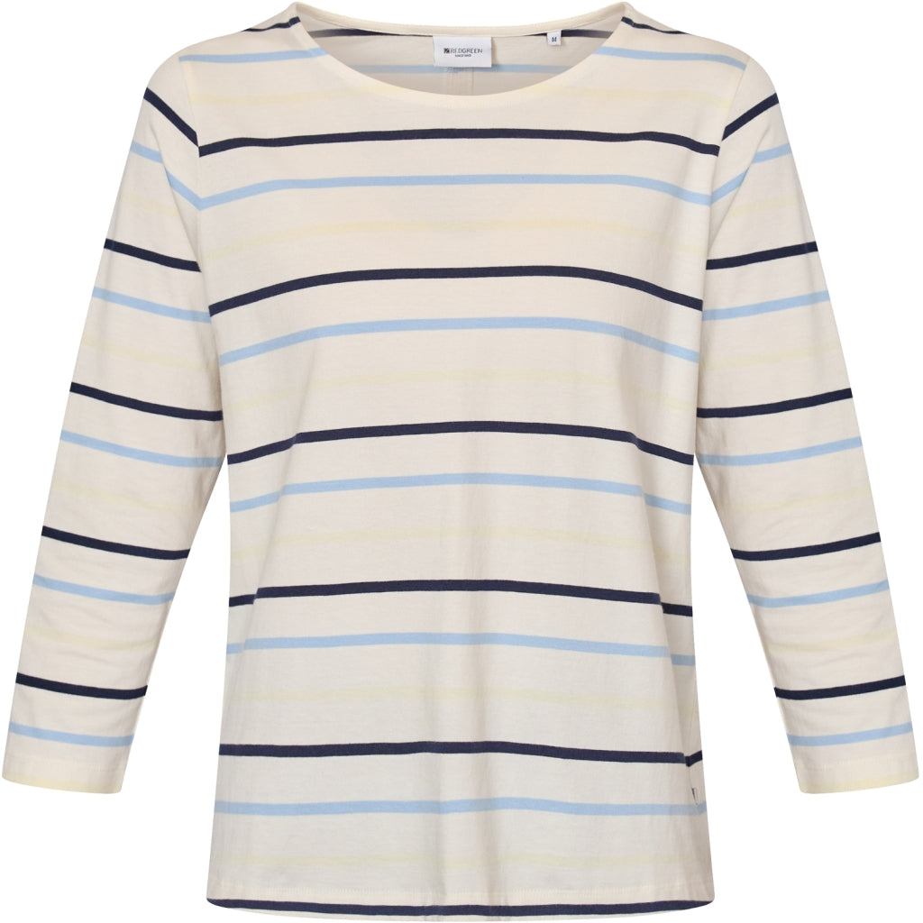 Redgreen Women Croco T-shirt Short Sleeve Tee 163 Blue Stripe