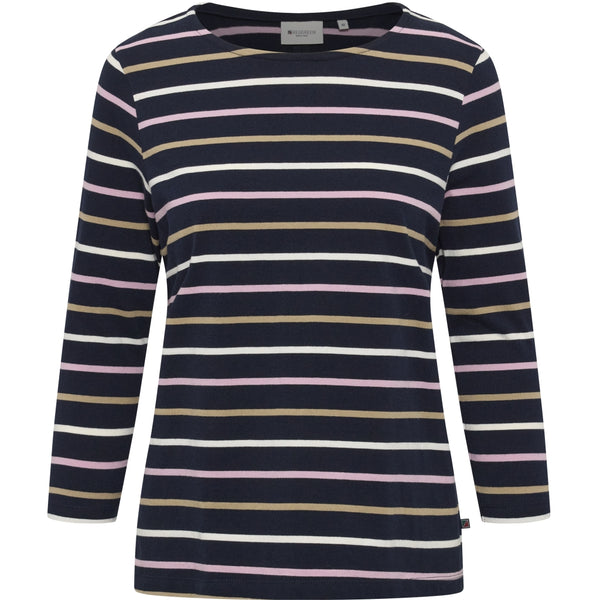 Redgreen Women Croco T-shirt Short Sleeve Tee 169 Dark Navy Stripe