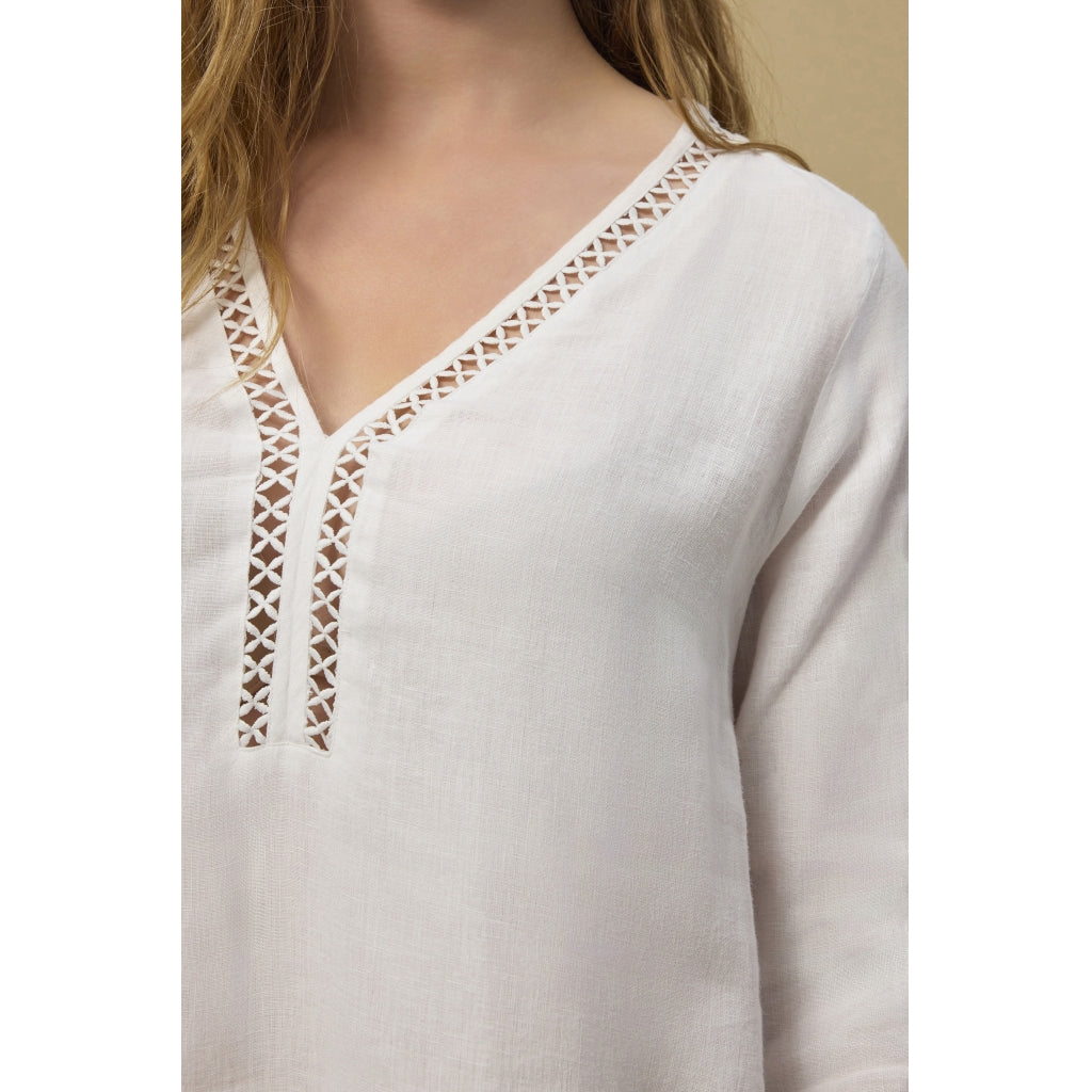 Redgreen Women Diaz Linen Dress Dresses / Shirts White