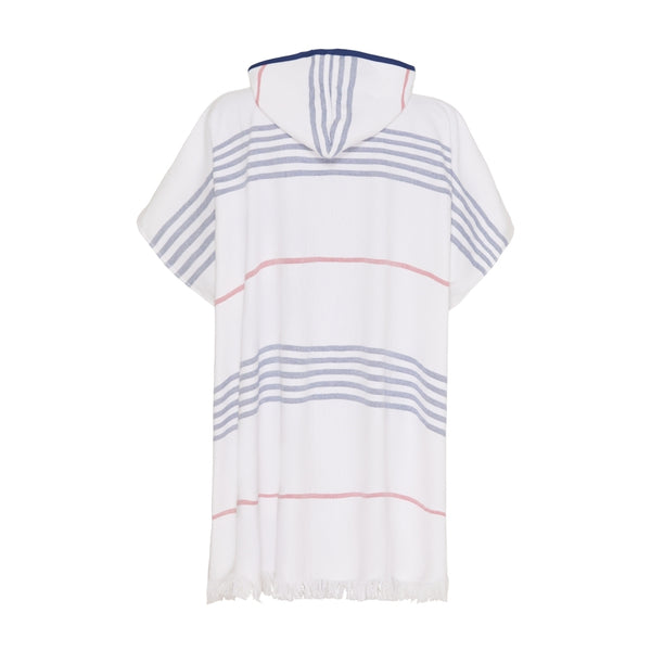 Sea Ranch Dune Beach Poncho Towels White/True Red/Dark Navy