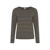 Redgreen Women Fie Long Sleeve T-shirt Long Sleeve Tee 125 Dark Sand Stripe