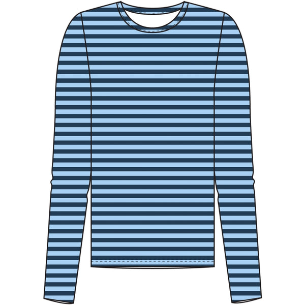 Redgreen Women Fie Long Sleeve T-shirt Long Sleeve Tee 164 Mid Blue Stripe