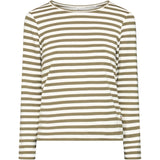 Redgreen Women Fie Long Sleeve T-shirt Long Sleeve Tee 177 Olive Stripe