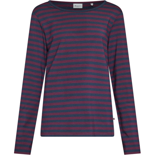Redgreen Women Fie Long Sleeve T-shirt Long Sleeve Tee 181 Eggplant Stripe