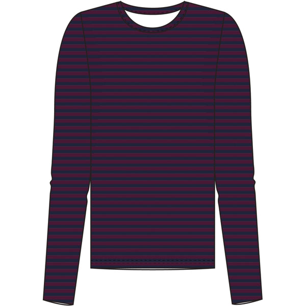 Redgreen Women Fie Long Sleeve T-shirt Long Sleeve Tee 181 Eggplant Stripe