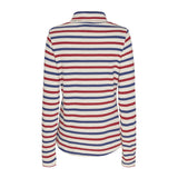 Sea Ranch Gabriela Turtleneck Breton stripe top Long Sleeve Tee Ecru/Twilight Blue/SR Red