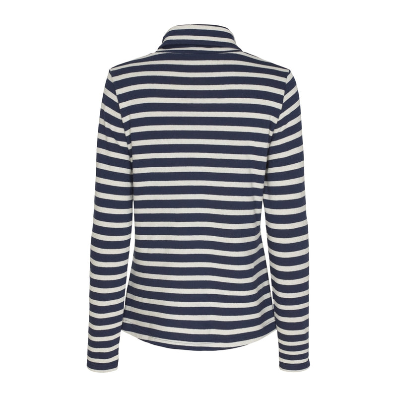 Sea Ranch Gabriela Turtleneck Breton stripe top Long Sleeve Tee SR Navy/Ecru