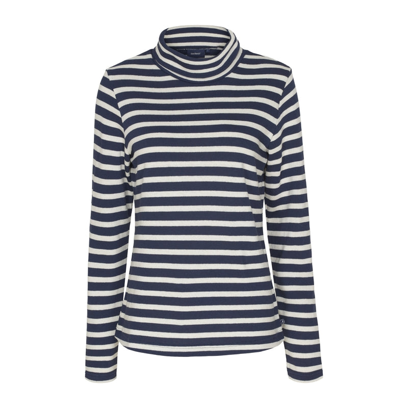 Sea Ranch Gabriela Turtleneck Breton stripe top Long Sleeve Tee SR Navy/Ecru