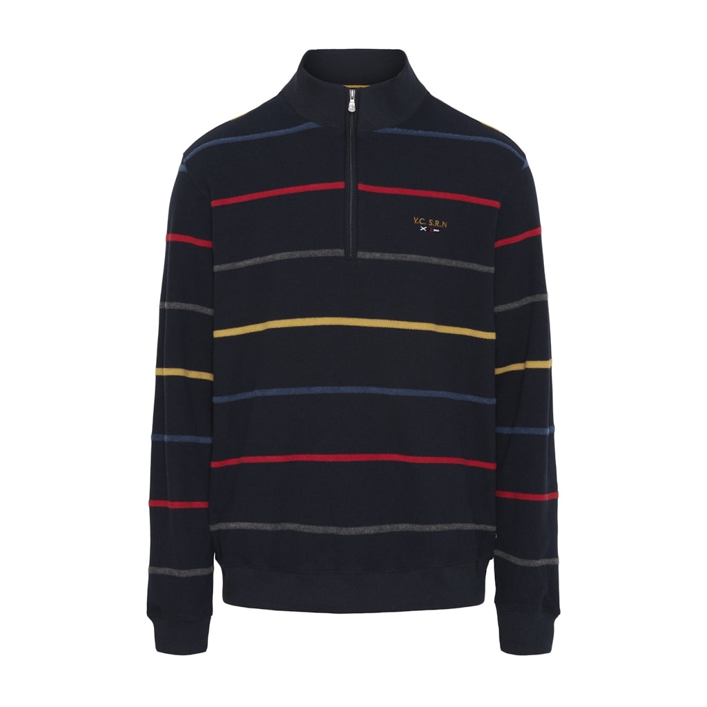Sea Ranch Hamilton Half Zip Sweatshirt Sweats Dark Navy Multi Stripe