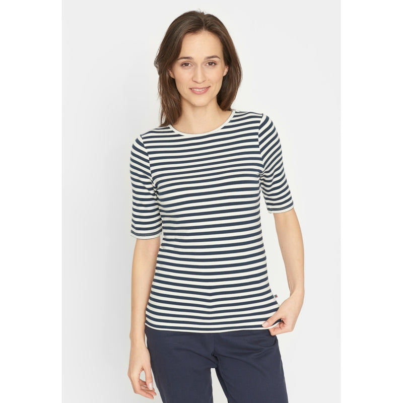 Womens navy white hotsell striped t shirt