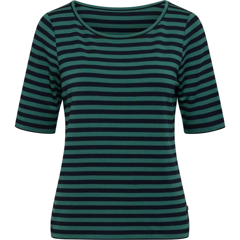 Redgreen Women Hedy kortærmet T-shirt Short Sleeve Tee 176 Mid Green Stripe