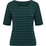 Redgreen Women Hedy kortærmet T-shirt Short Sleeve Tee 176 Mid Green Stripe