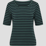 Redgreen Women Hedy kortærmet T-shirt Short Sleeve Tee 176 Mid Green Stripe