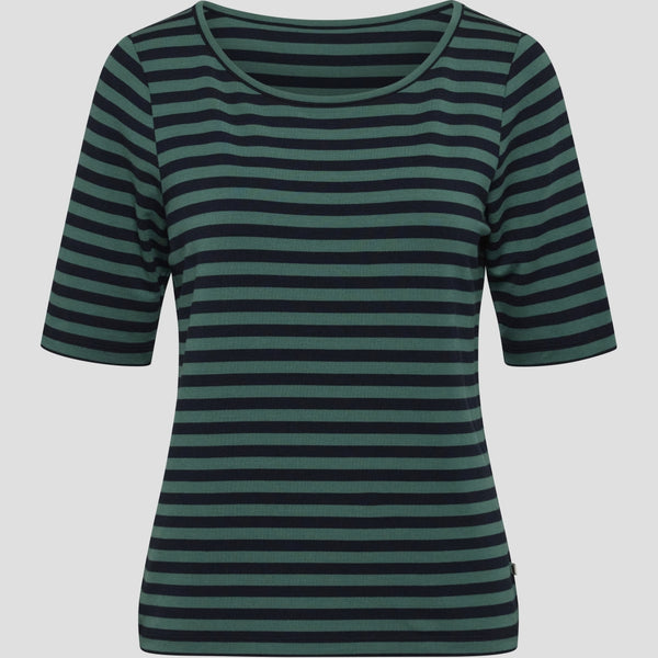 Redgreen Women Hedy kortærmet T-shirt Short Sleeve Tee 176 Mid Green Stripe