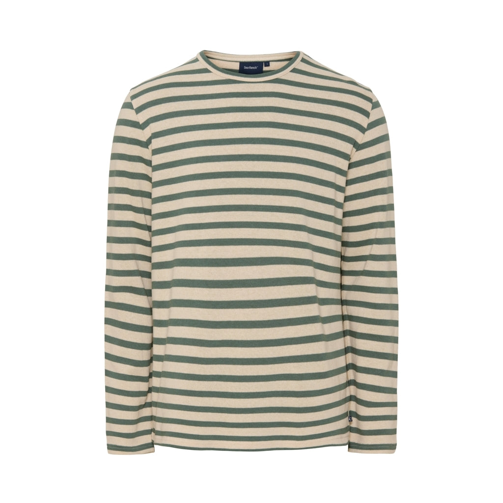 Sea Ranch Hugo Striped Long Sleeve Tee Long Sleeve Tee 5027 Ecru/Duck Green