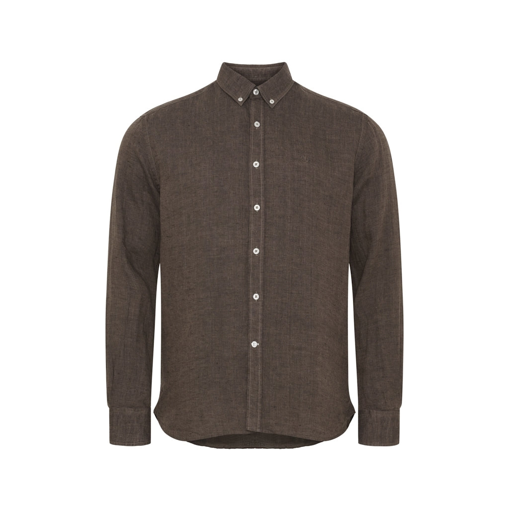 Sea Ranch Hyeres Long Sleeve Shirt Shirts Brown Melange