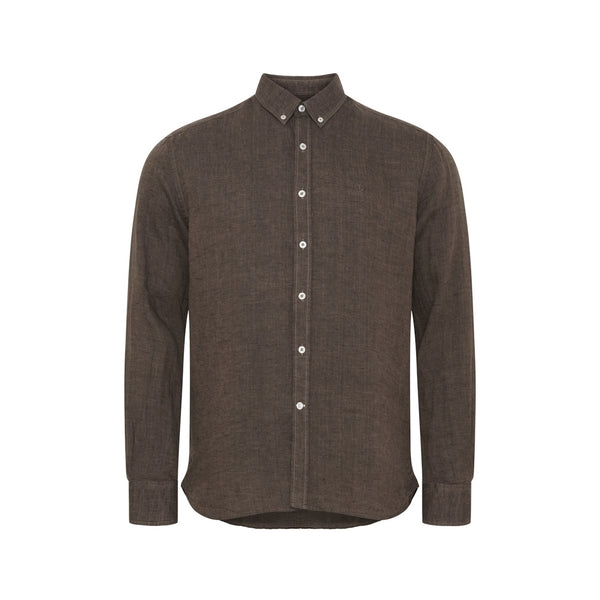 Sea Ranch Hyeres Long Sleeve Shirt Shirts Brown Melange