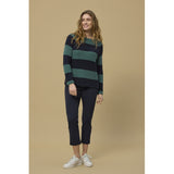 Redgreen Women Kimberly Knit Knit 176 Mid Green Stripe