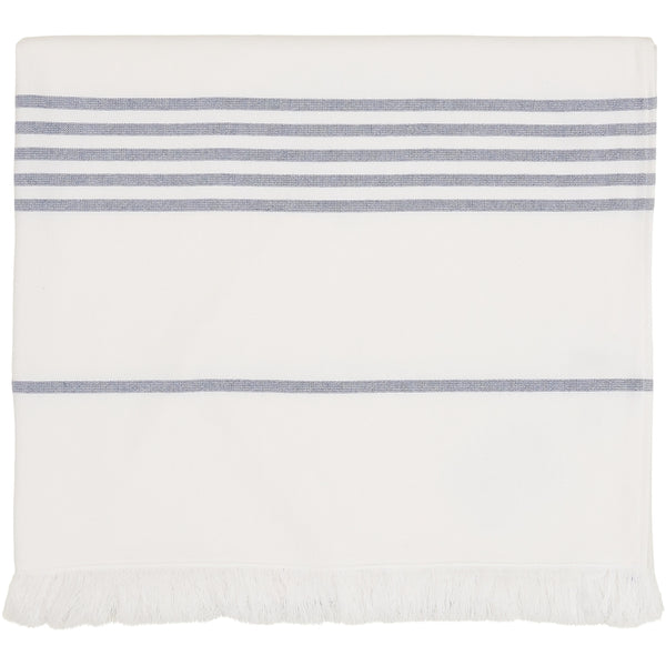 Sea Ranch Long Beach Towel Towels White/Dark Navy