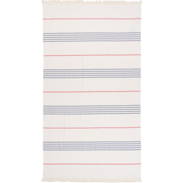 Sea Ranch Long Beach Towel Towels White/True Red/Dark Navy