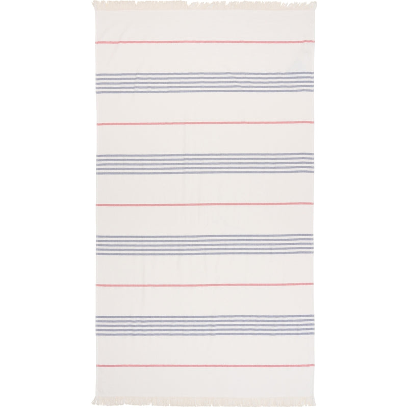 Sea Ranch Long Beach Towel Towels White/True Red/Dark Navy