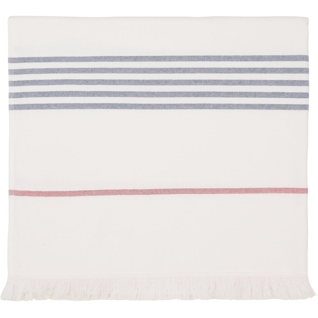 Sea Ranch Long Beach Towel Towels White/True Red/Dark Navy