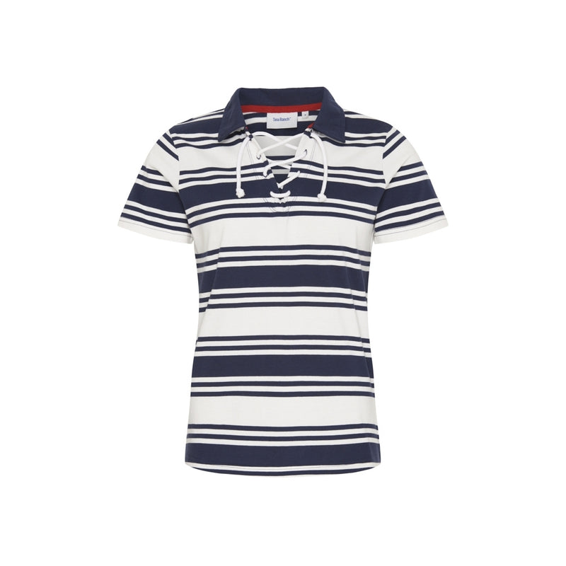 Sea Ranch Lynne Jersey Polo Polo Shirts Pearl/SR Navy