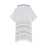 Sea Ranch Malibu Beach Poncho Towels 1088 White / Sand